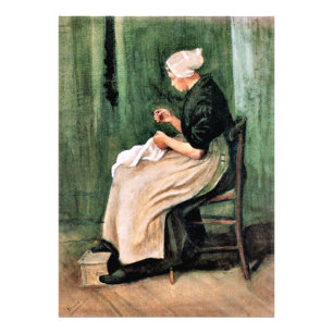 Van Gogh. Scheveninger Frau beim Nähen, Fotodruck