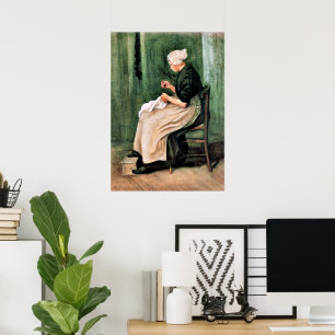 Van Gogh. Scheveninger Frau beim Nähen, Poster