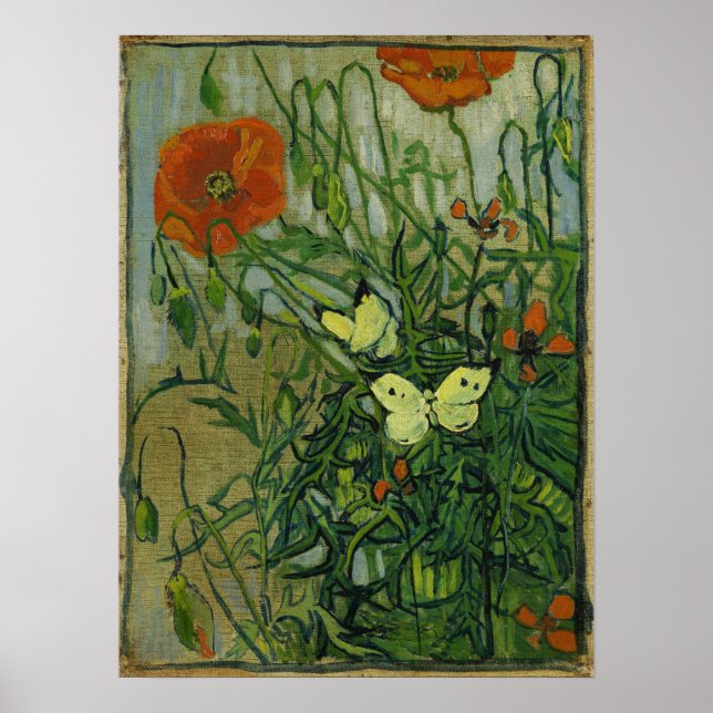 Van Gogh - Schmetterlinge und Pfoten Poster (Vorne)