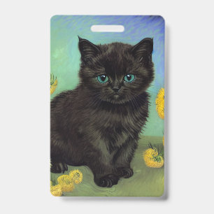 Van Gogh Schwarze Katze Gelbe Blumen Ausweis