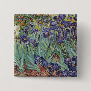 Van Gogh Schwertlilien Impressionistisches Gemälde Button