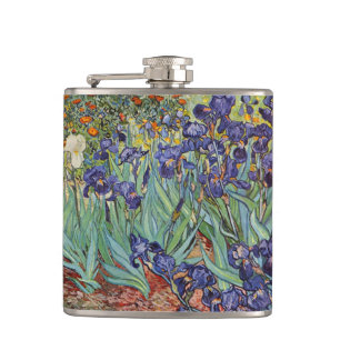 Van Gogh Schwertlilien Impressionistisches Gemälde Flachmann