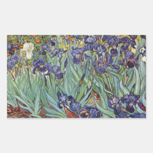 Van Gogh Schwertlilien Impressionistisches Gemälde Rechteckiger Aufkleber