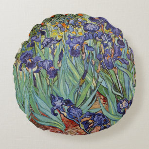 Van Gogh Schwertlilien Impressionistisches Gemälde Rundes Kissen