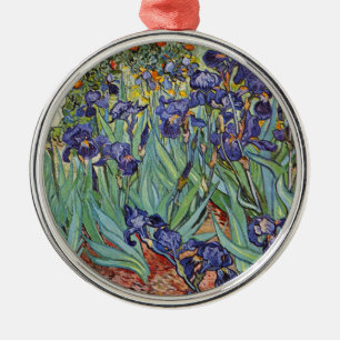 Van Gogh Schwertlilien Impressionistisches Gemälde Silbernes Ornament