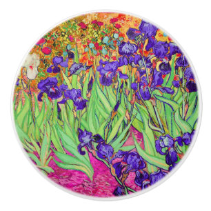 Van Gogh Schwertlilien in St. Remy, Violett+Rosa Keramikknauf