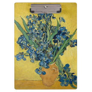 Van Gogh Schwertlilien - Kräftige Blaue und Gelbe  Klemmbrett
