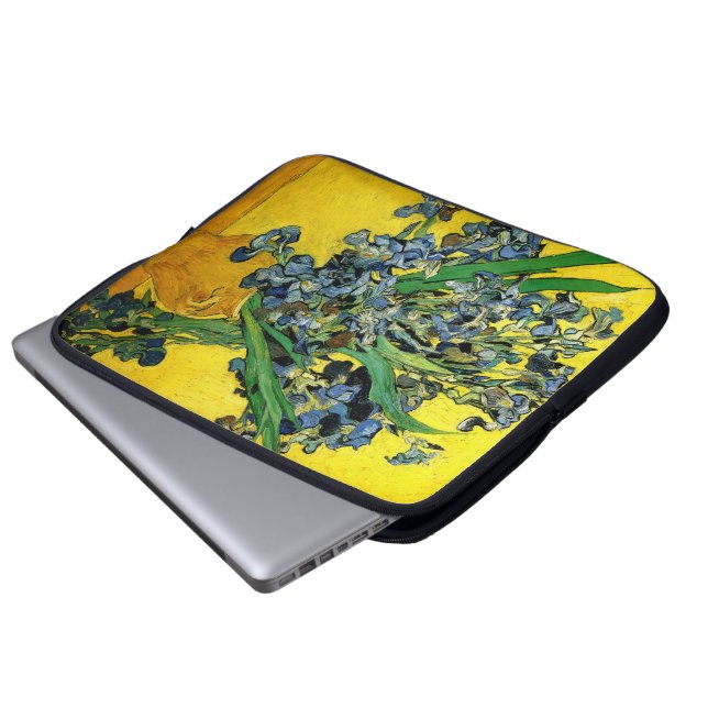 Van Gogh: Schwertlilien Laptopschutzhülle (Vorne Knopf)