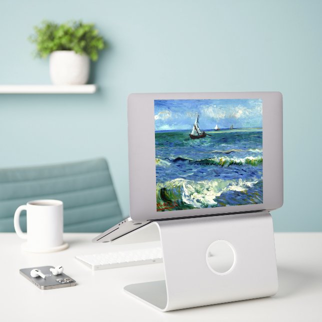 Van Gogh - Seascape Aufkleber (Laptop auf Schreibtisch)