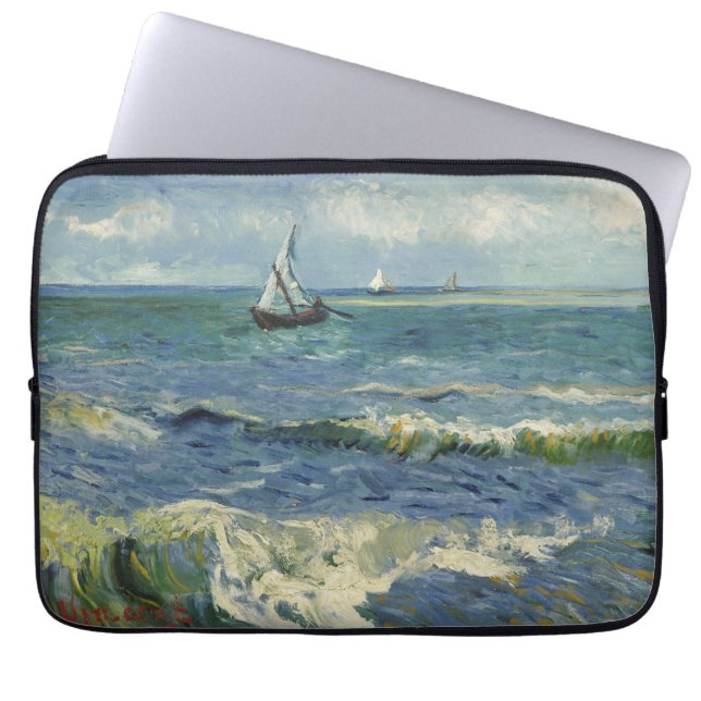 Van Gogh Seascape bei Saintes Maries de la Mer Laptopschutzhülle (Vorderseite)