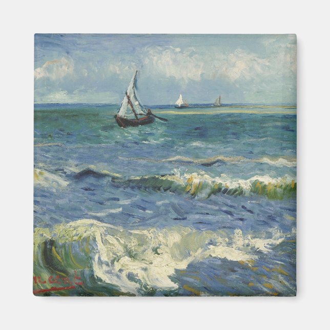 Van Gogh Seascape bei Saintes Maries de la Mer Magnet (Vorne)