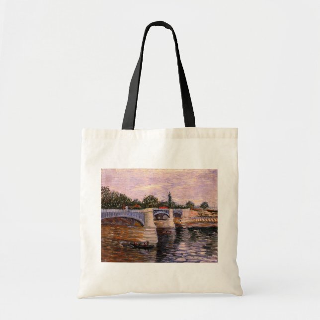 Van Gogh Seine Fluss mit Pont del Grande Jette Tragetasche (Vorne)