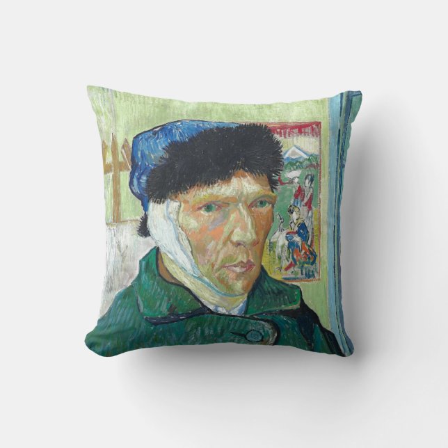 Van Gogh selbst-portrait Bandaged Ear Art Malerei Kissen (Vorderseite)
