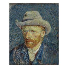 Van Gogh selbst-Portrait mit Glossy aus Graugürtel Poster