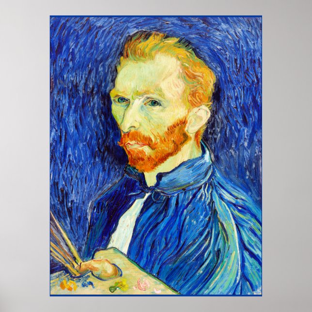 Van Gogh - Selbstportrait, 1889 (Bürsten und Stutz Poster (Vorne)