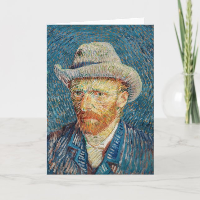 Van Gogh - Selbstportrait mit einem grauen Filthut Karte (Vorderseite)