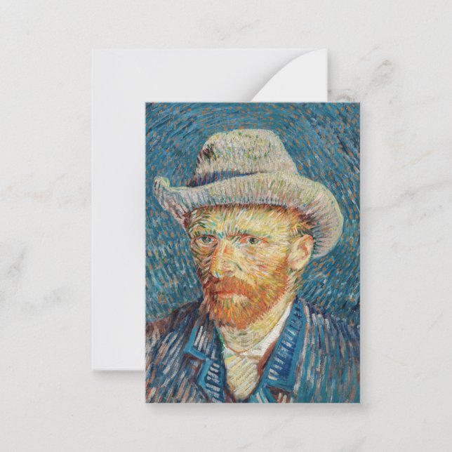 Van Gogh - Selbstportrait mit einem grauen Filthut Mitteilungskarte (Vorderseite)