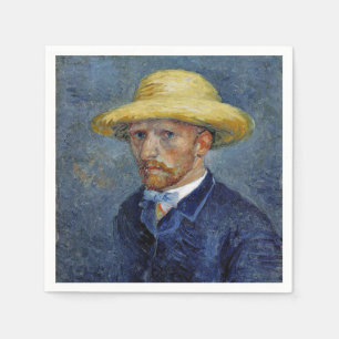 Van Gogh - Selbstportrait mit Strohhut Serviette