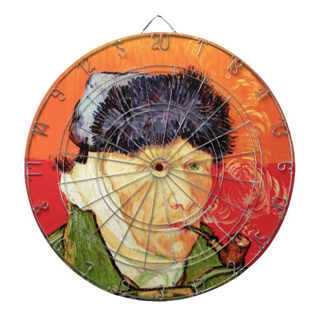 Van Gogh - Selbstportrait mit verbündetem Ohr & Ro Dartscheibe (vorne)