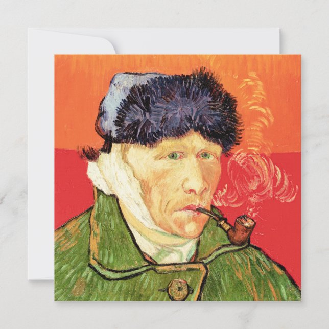 Van Gogh - Selbstportrait mit verbündetem Ohr & Ro Einladung (Vorderseite)