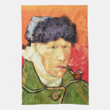 Van Gogh - Selbstportrait mit verbündetem Ohr & Ro