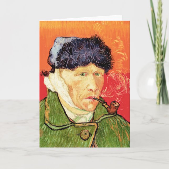 Van Gogh - Selbstportrait mit verbündetem Ohr & Ro Karte (Vorderseite)