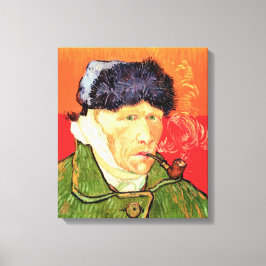 Van Gogh - Selbstportrait mit verbündetem Ohr & Ro Leinwanddruck