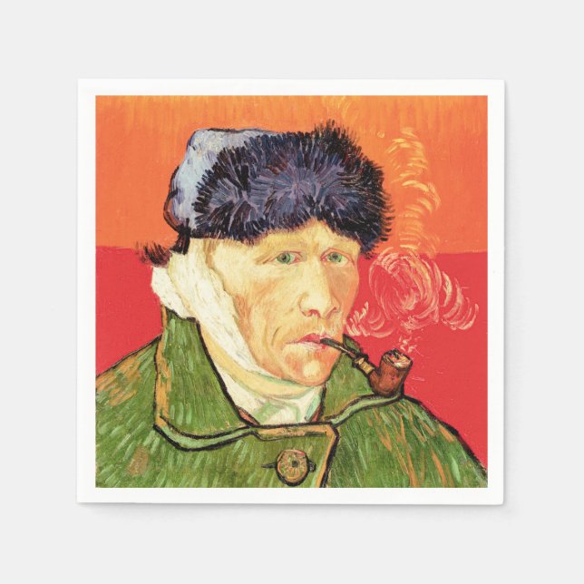 Van Gogh - Selbstportrait mit verbündetem Ohr & Ro Serviette (Vorderseite)