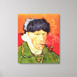 Van Gogh - Selbstporträt mit bandagiertem Ohr und Leinwanddruck