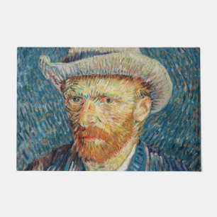 Van Gogh - Selbstporträt mit einem grauen Filzhut Fußmatte