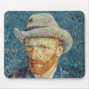 Van Gogh - Selbstporträt mit grauem Filzhut Mousepad