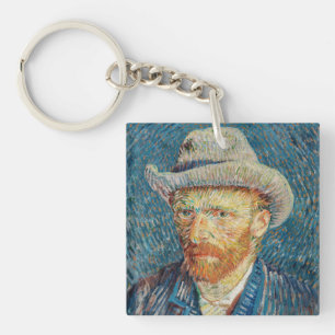 Van Gogh - Selbstporträt mit grauem Filzhut Schlüsselanhänger
