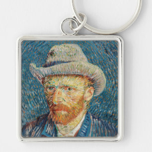 Van Gogh - Selbstporträt mit grauem Filzhut Schlüsselanhänger