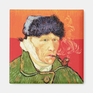 Van Gogh - Selbstporträt mit verbundenem Ohr & Pfe Magnet