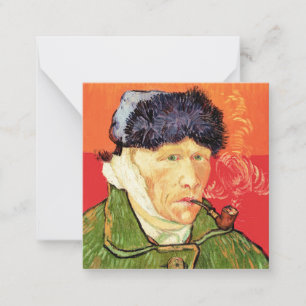 Van Gogh - Selbstporträt mit verbundener Ohren und Mitteilungskarte