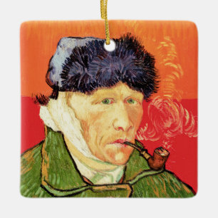 Van Gogh - Selbstporträt mit verbundenerem Ohr und Keramikornament