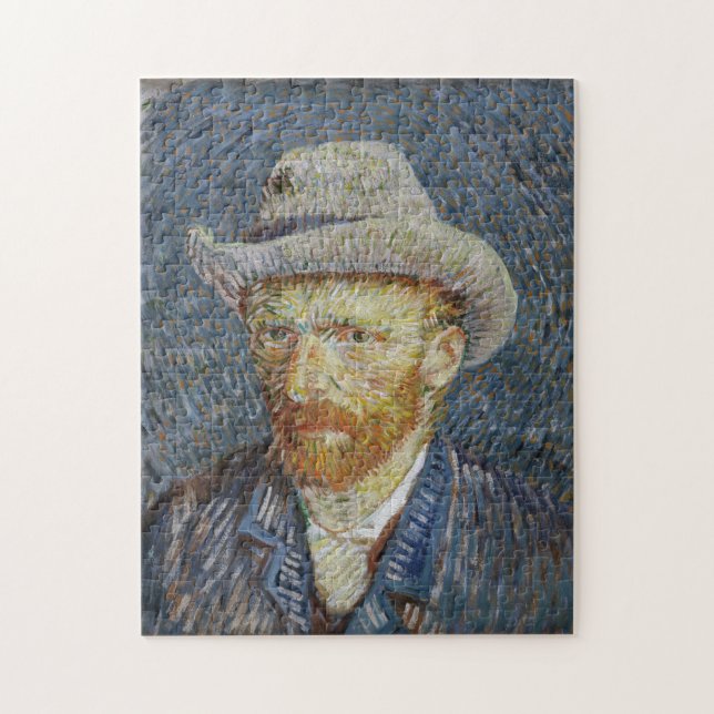 Van Gogh Self Portrait Gray Felt Hat Malerei Art (Vertikal)