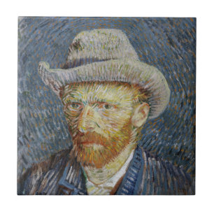 Van Gogh Self Portrait Gray Felt Hat Malerei Art Fliese