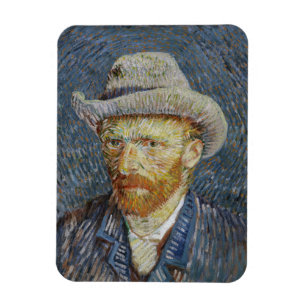 Van Gogh Self Portrait Gray Felt Hat Malerei Art Magnet