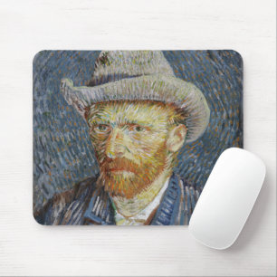 Van Gogh Self Portrait Gray Felt Hat Malerei Art Mousepad