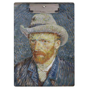 Van Gogh Self Portrait Grey Felt Hat Painting Art Klemmbrett