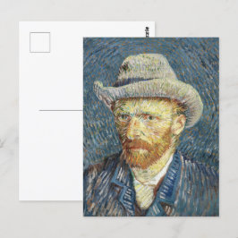Van Gogh Self Portrait mit grauem Filthut Postkarte