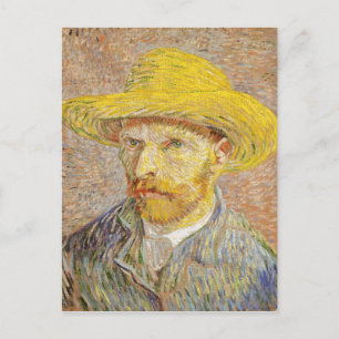 Van Gogh Self Portrait mit Strohhut Postcard Postkarte