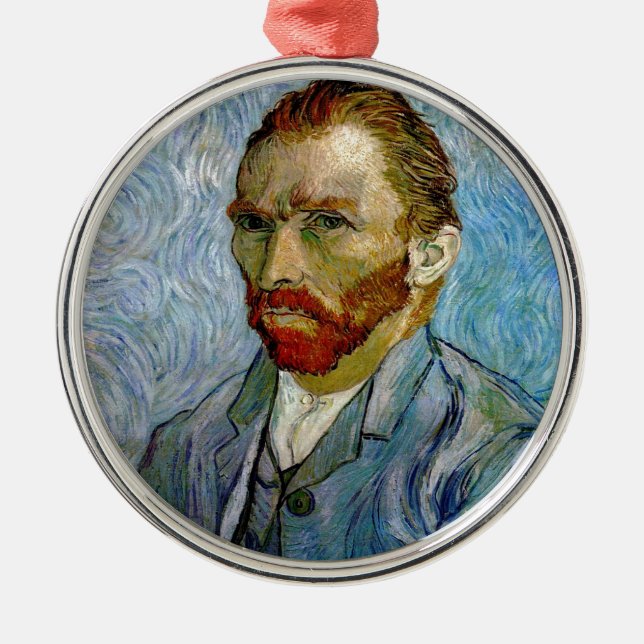 Van Gogh Self Portrait Ornament Aus Metall (Vorne)