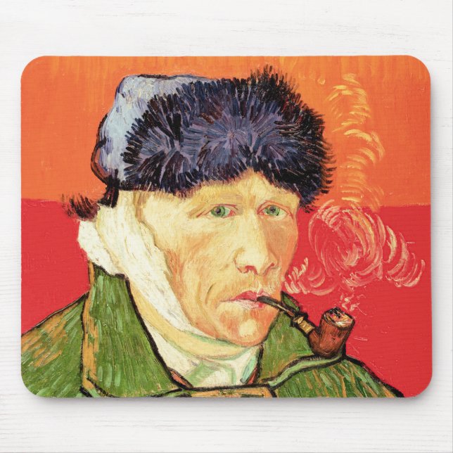Van Gogh - Self Portrait with Bandaged Ear & Pipe Mousepad (Vorne)