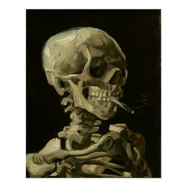 Van Gogh, Skelett mit brennender Zigarette Poster (Vorderseite)
