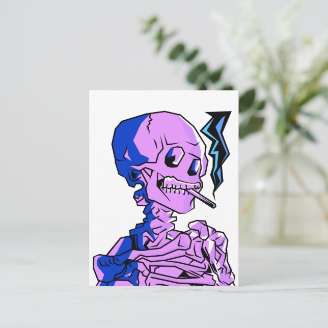 Van Gogh, Skelett mit brennender Zigarette Postkarte (Stehend Vorderseite)