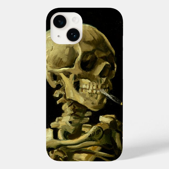 Van Gogh Smoking Skeleton Case-Mate iPhone 14 Hülle (Rückseite)