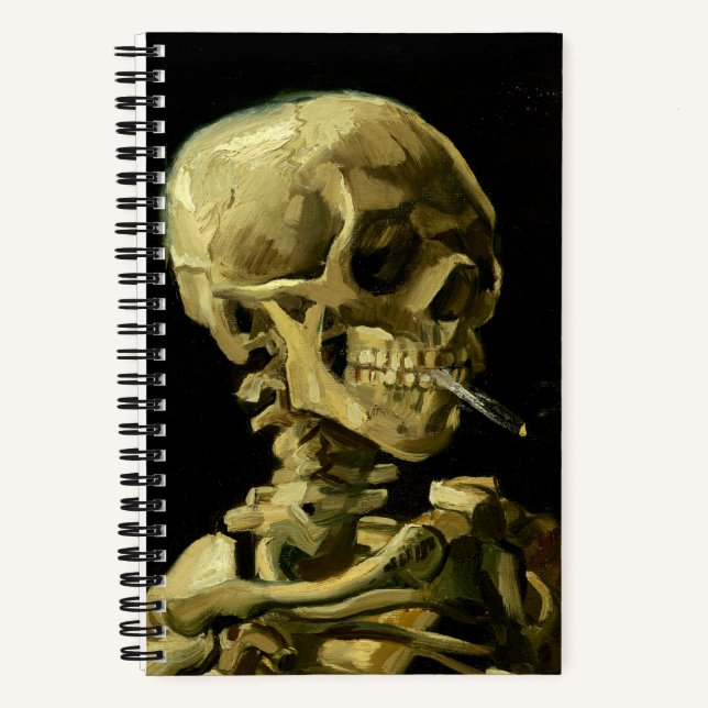 Van Gogh Smoking Skeleton Notizbuch (Vorderseite)