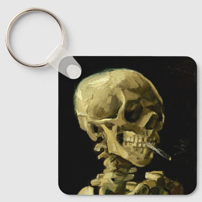 Van Gogh Smoking Skeleton Schlüsselanhänger (Vorderseite)